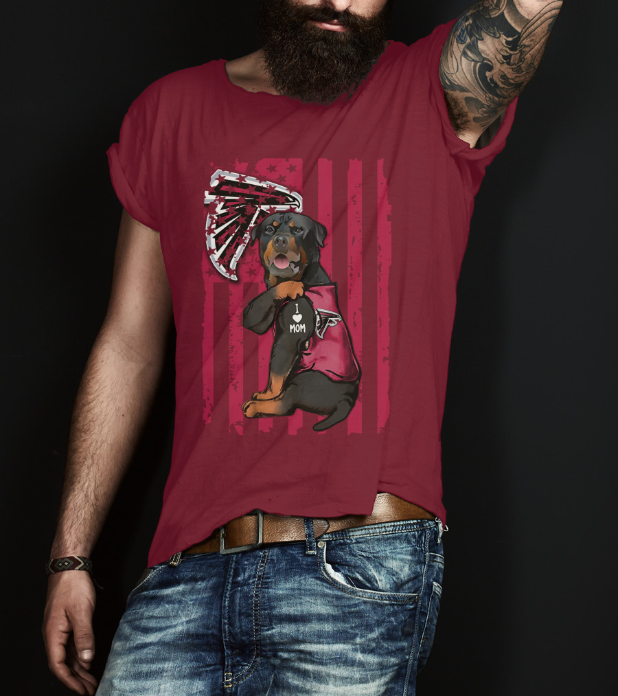 Rottweiler I Love Mom Atlanta Falcons T-Shirt