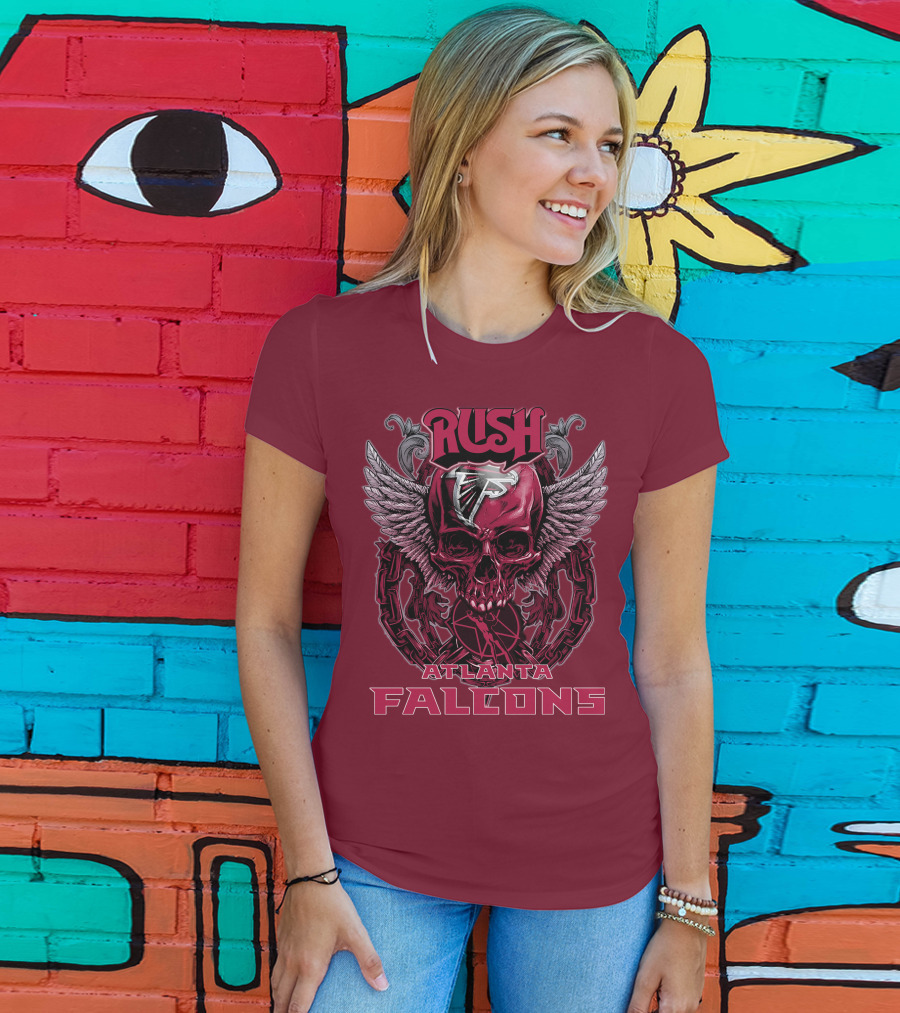 Rush Atlanta Falcons Skull Wings T-Shirt