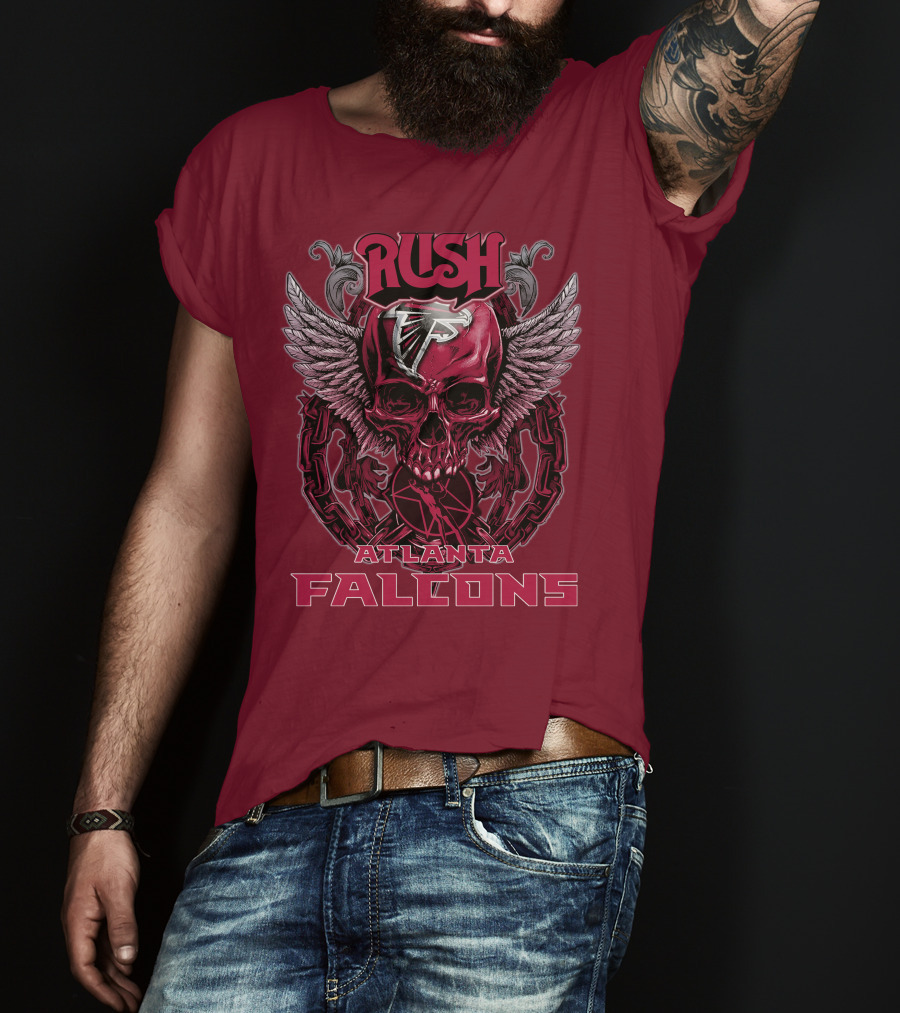 Rush Atlanta Falcons Skull Wings T-Shirt