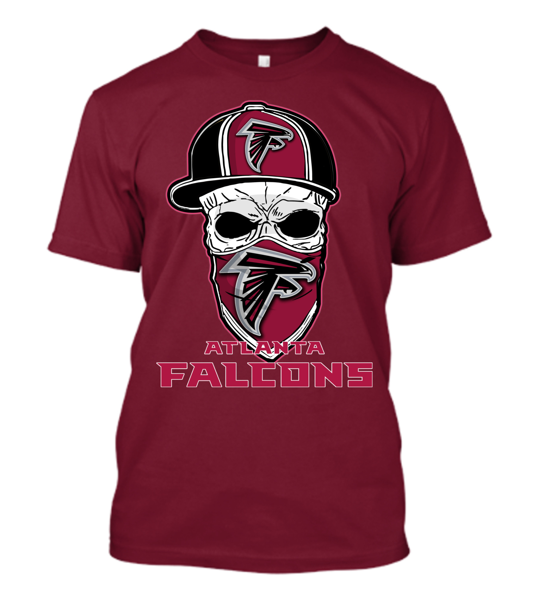 Atlanta Falcons Skull Hat Mask T-Shirt