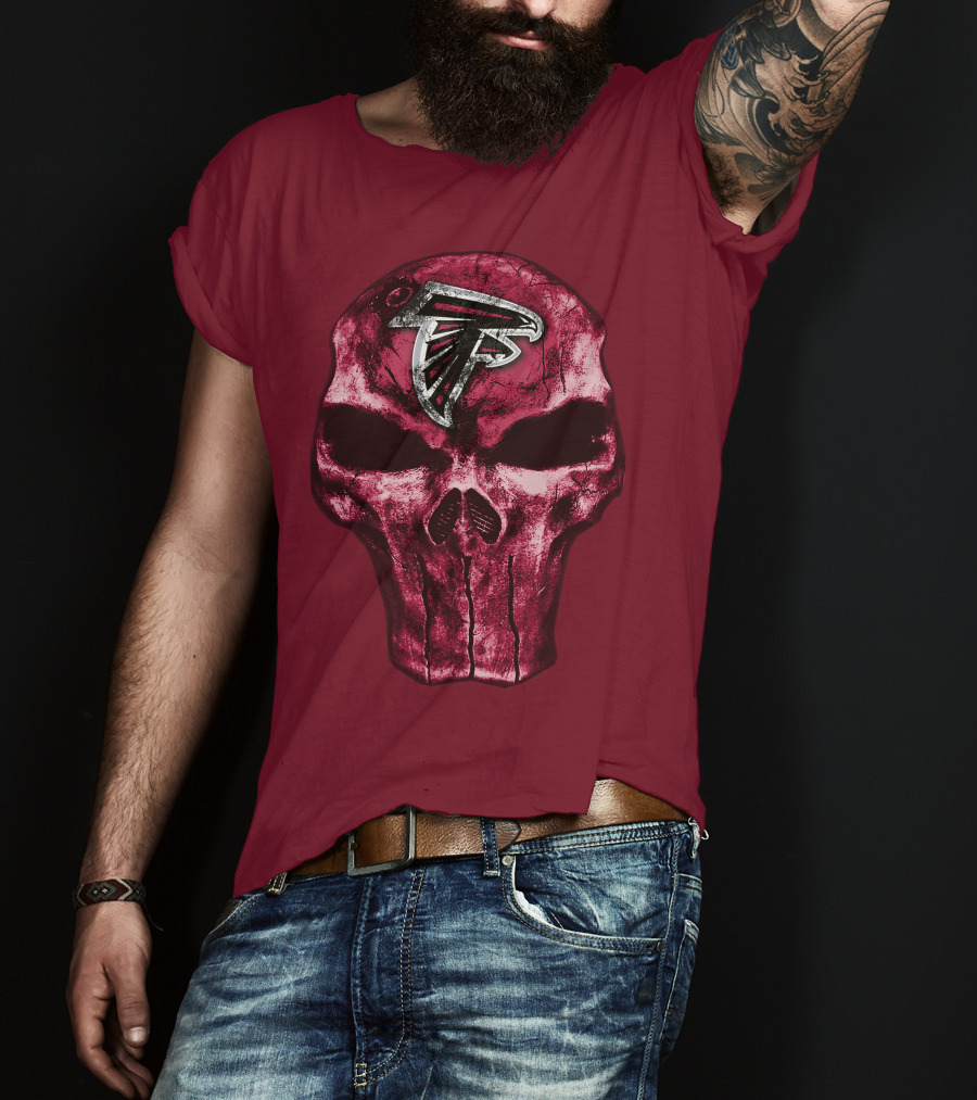 Skull Atlanta Falcons Logo Emblem T-Shirt