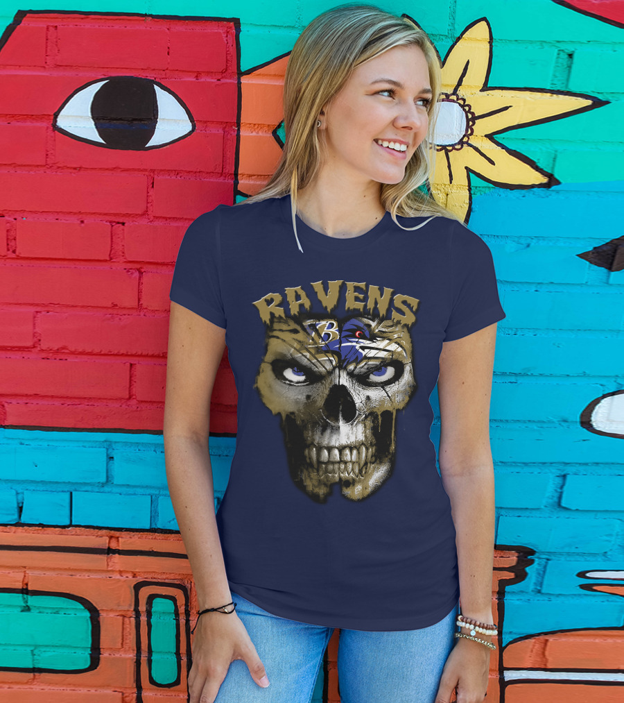 Ravens Baltimore Skull B Logo T-Shirt