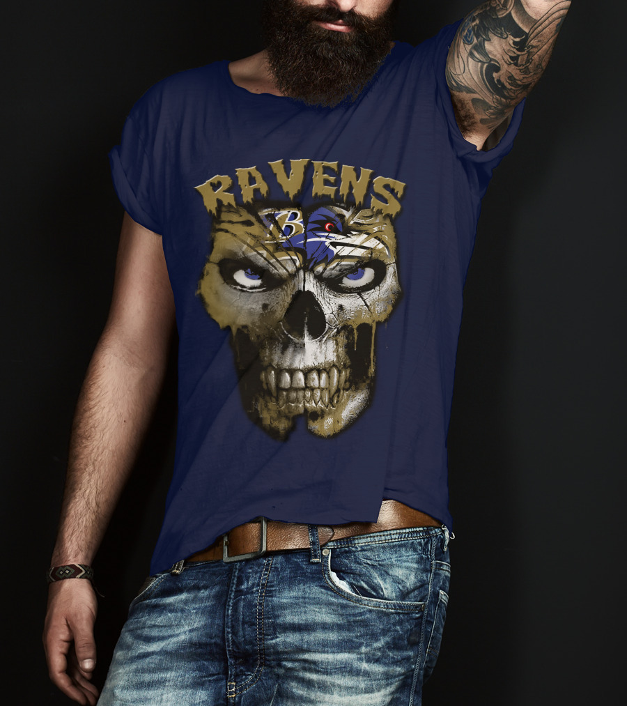 Ravens Baltimore Skull B Logo T-Shirt
