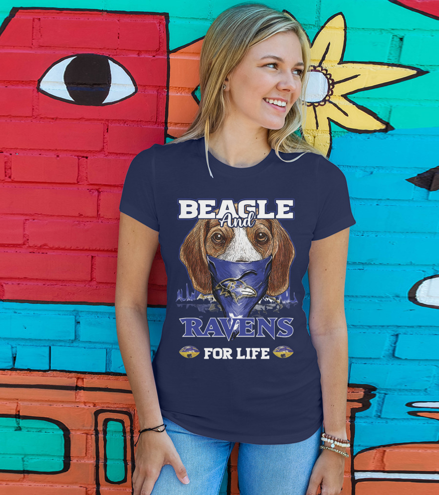 Beagle And Ravens For Life Baltimore Ravens T-Shirt