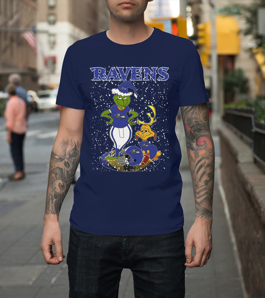 Grinchxmas Baltimore Ravens Football Christmas Ravens T-Shirt
