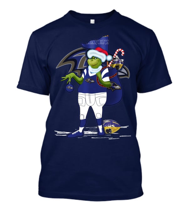 Grinchxmas V1 Baltimore Ravens Dr. Seuss Christmas Football T-Shirt