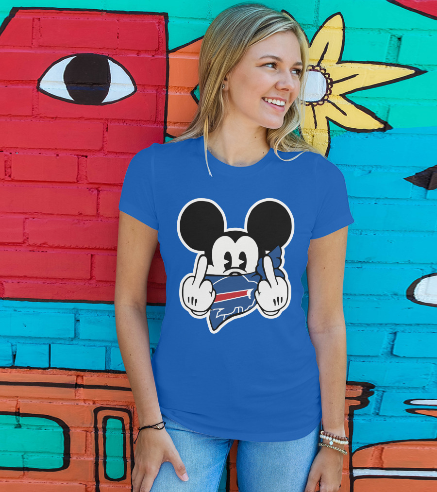 Buffalo Bills Mickey Mouse Middle Finger T-Shirt
