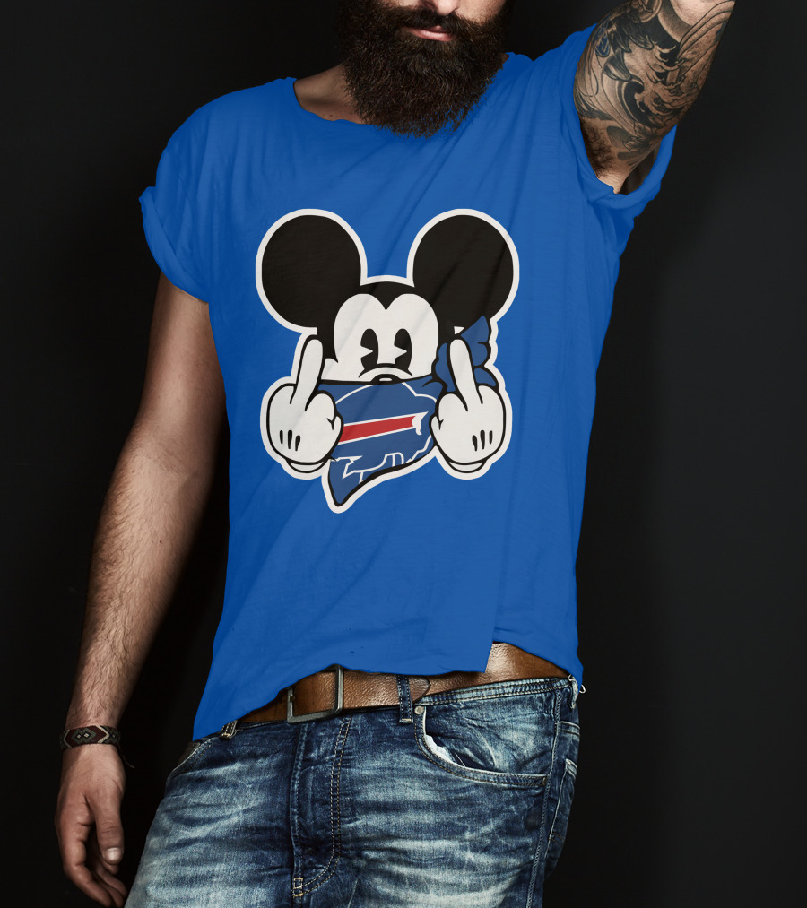 Buffalo Bills Mickey Mouse Middle Finger T-Shirt