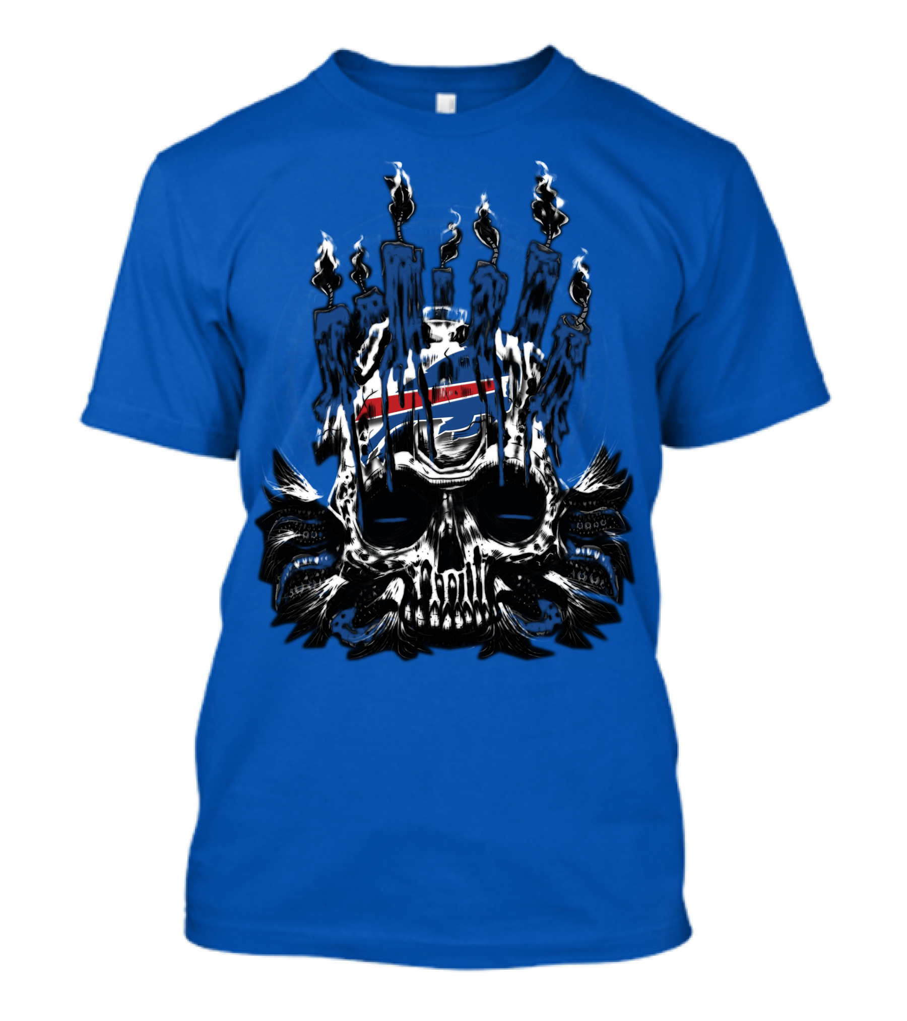 Buffalo Bills 40 Skull Flames Candles Nfl Team T-Shirt