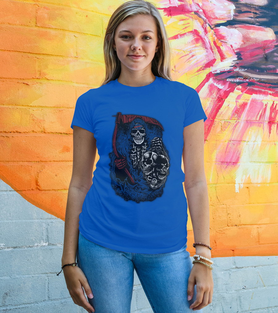 Buffalo Bills 61 Grim Reaper Skeleton Skulls T-Shirt