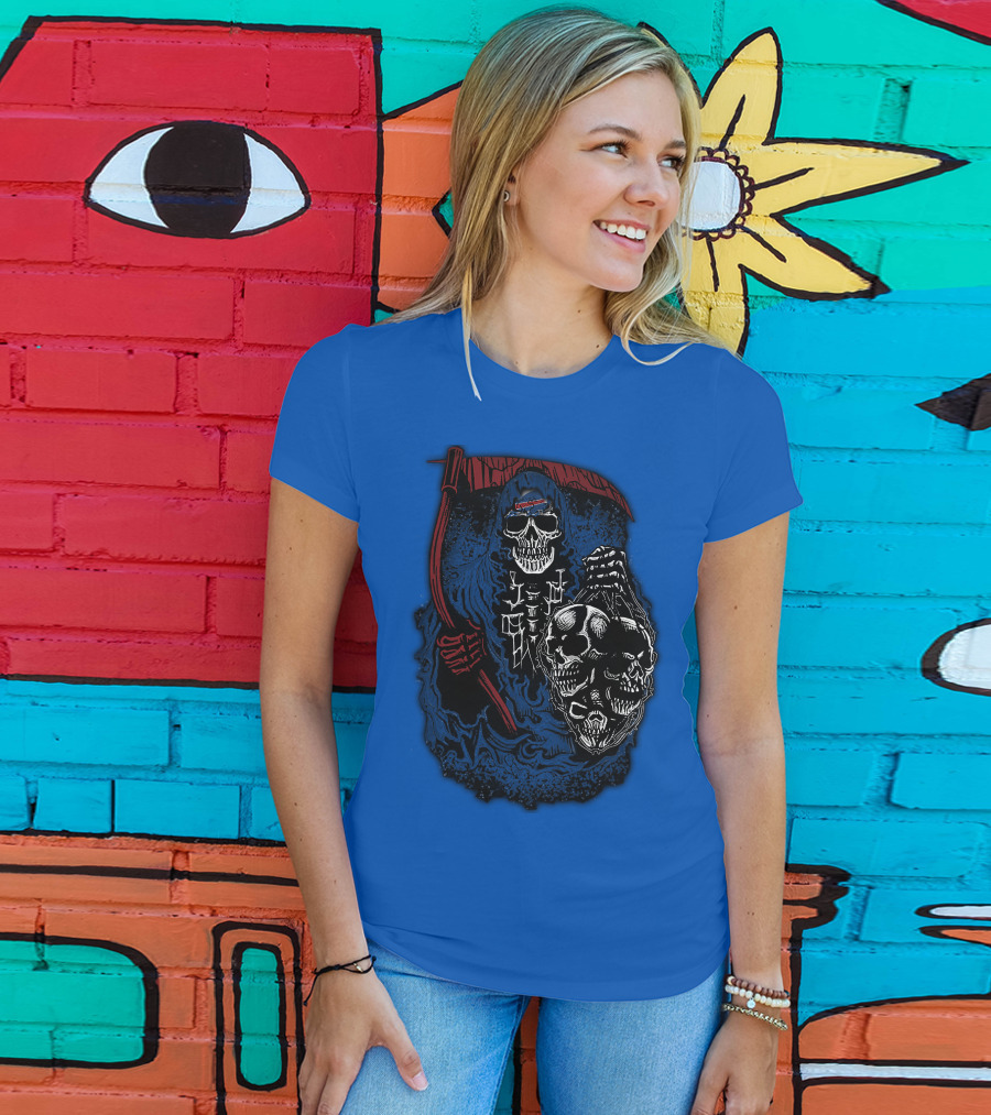 Buffalo Bills 61 Grim Reaper Skeleton Skulls T-Shirt