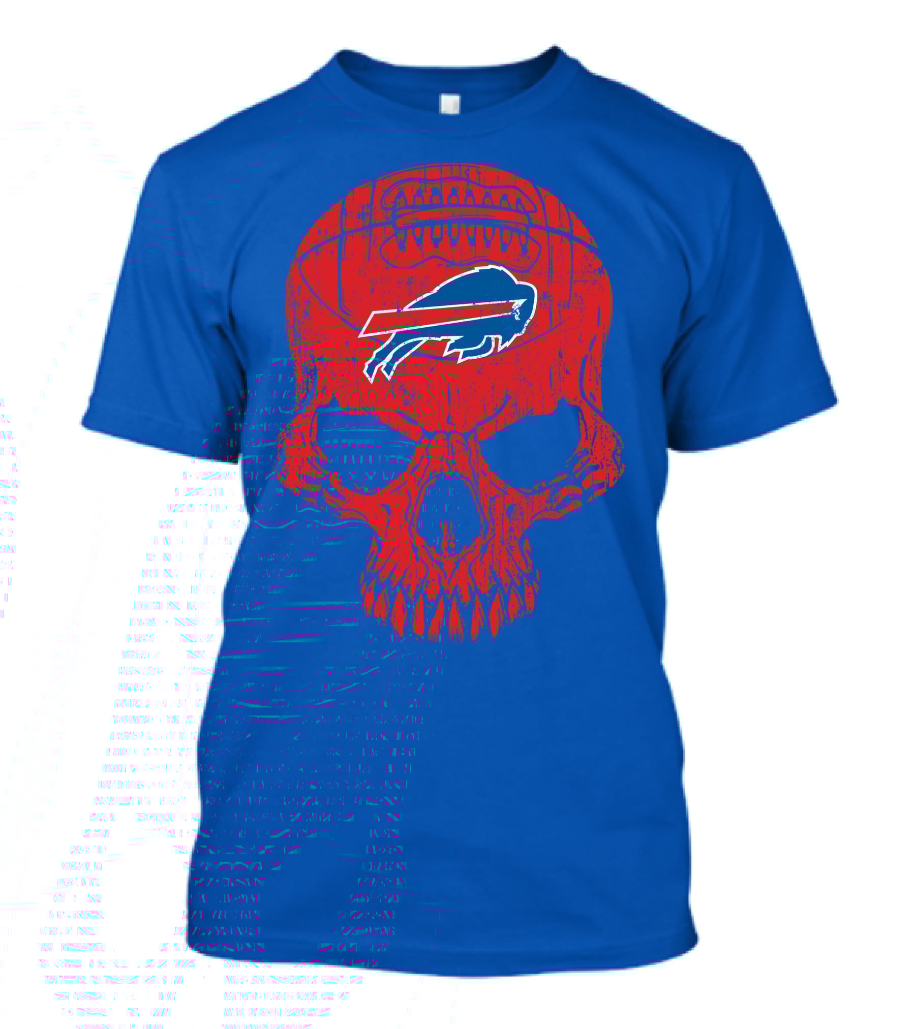 Buffalo Bills Skull Logo Football T-Shirt