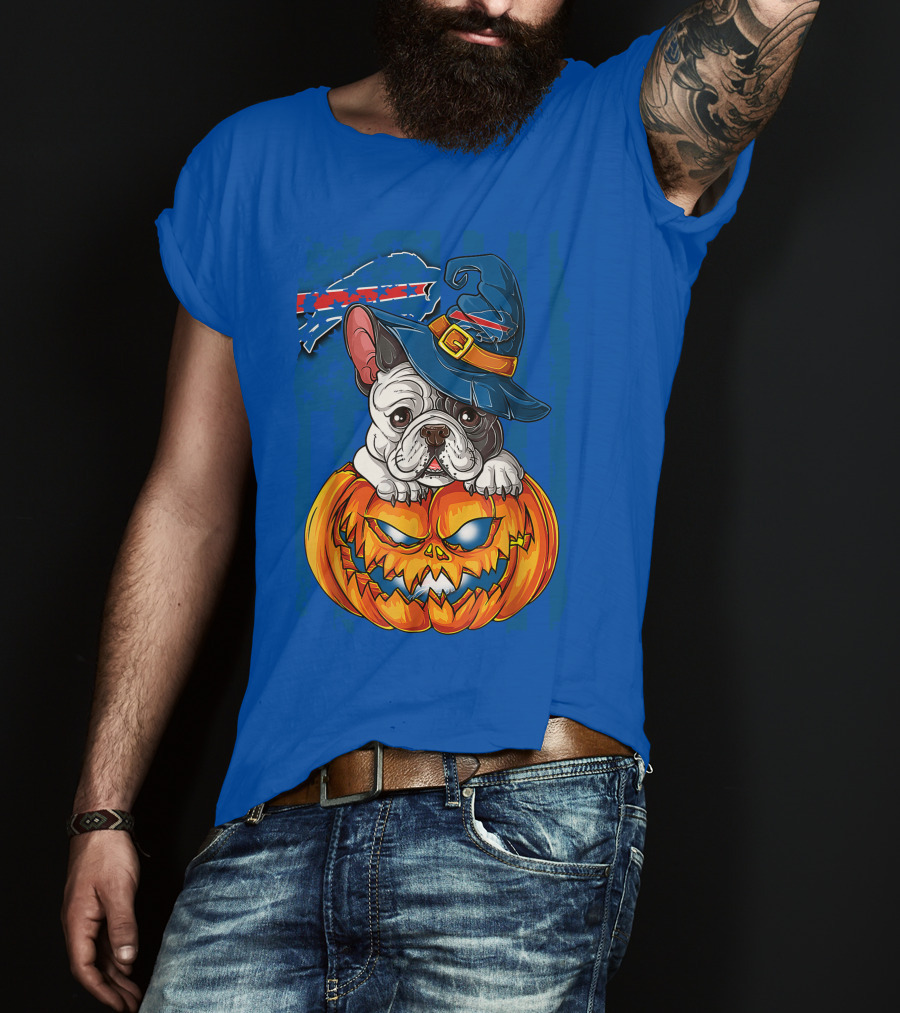 Buffalo Bills Bulldog Halloween Pumpkin T-Shirt