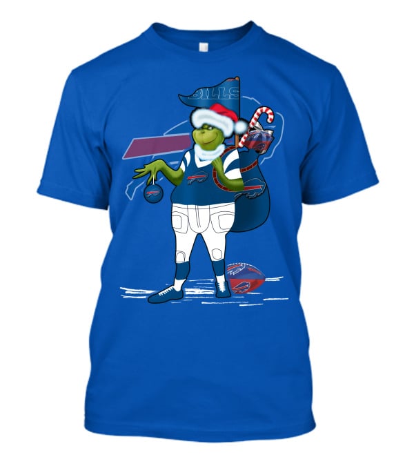 Grinchxmas Buffalo Bills Christmas Santa Football T-Shirt