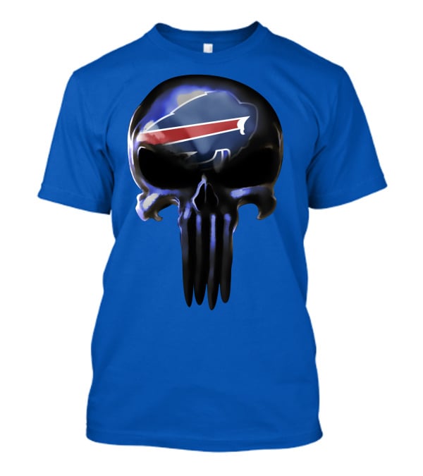 Buffalo Bills Nfl Skull Logo 49 Blue T-Shirt