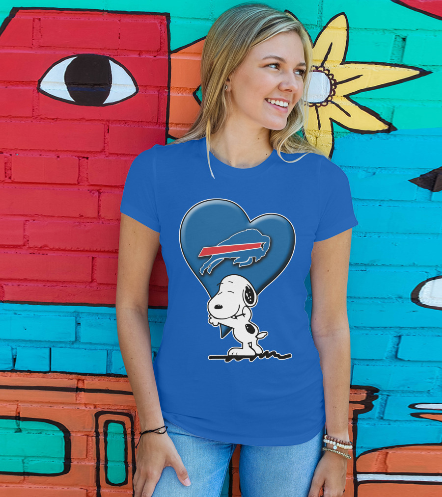 Snoopy Hugging Heart Buffalo Bills T-Shirt