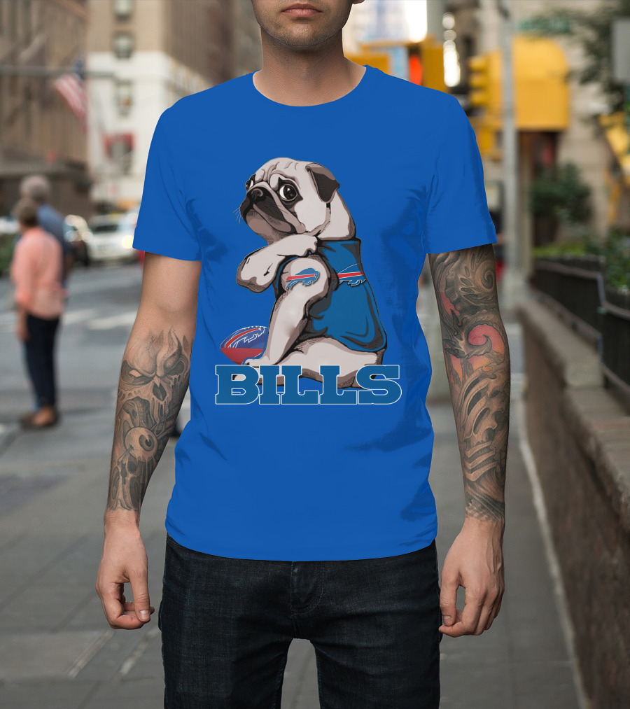 Pug Bills Football Team T-Shirt