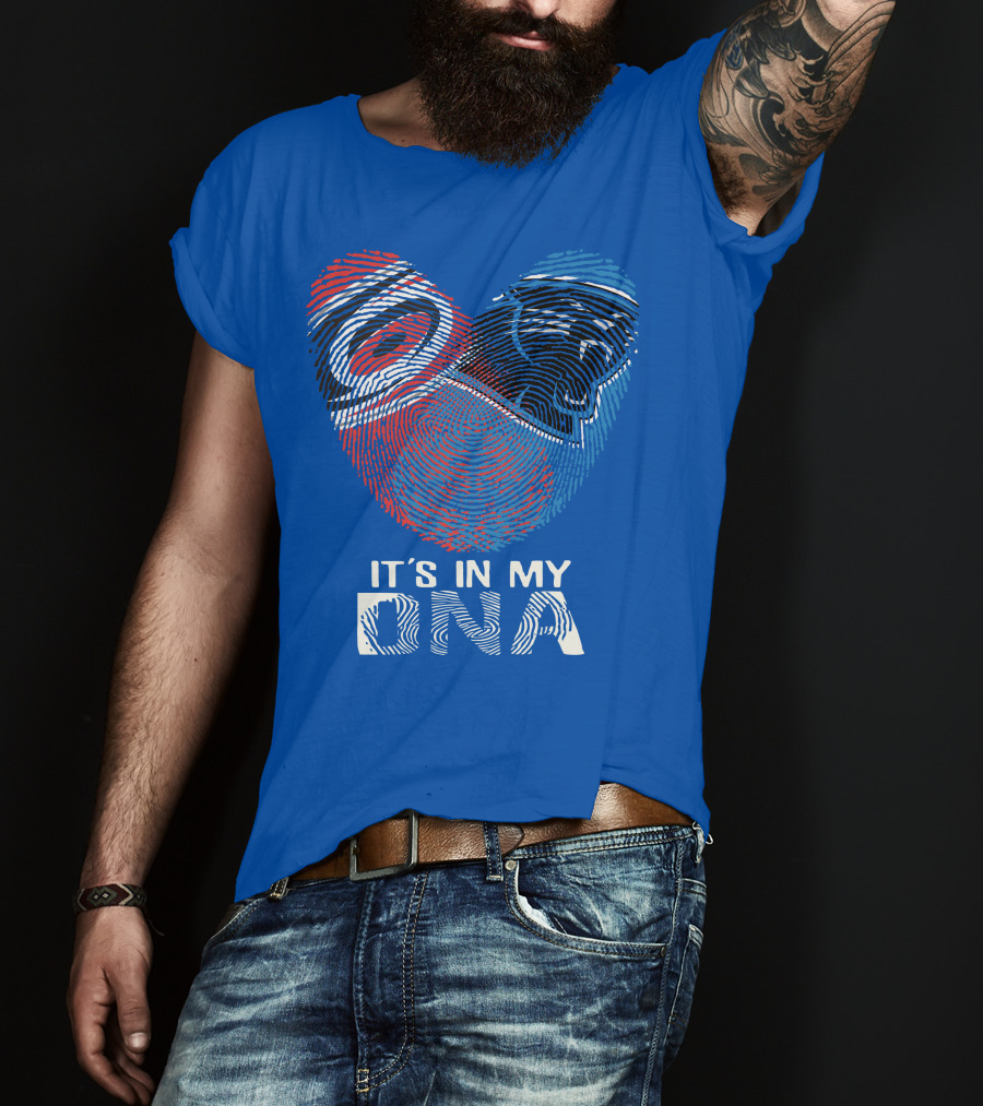 Carolina Panthers 15 It's In My Dna Fingerprint Heart T-Shirt