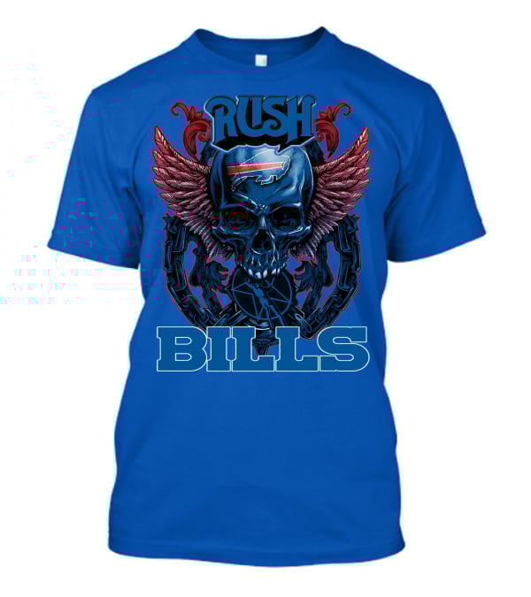 Rush Buffalo Bills Skull With Wings And Chains T-Shirt