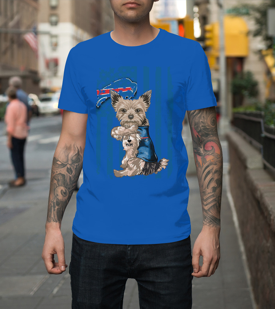 Yorkshire Terrier I Love Mom Buffalo Bills Fan T-Shirt