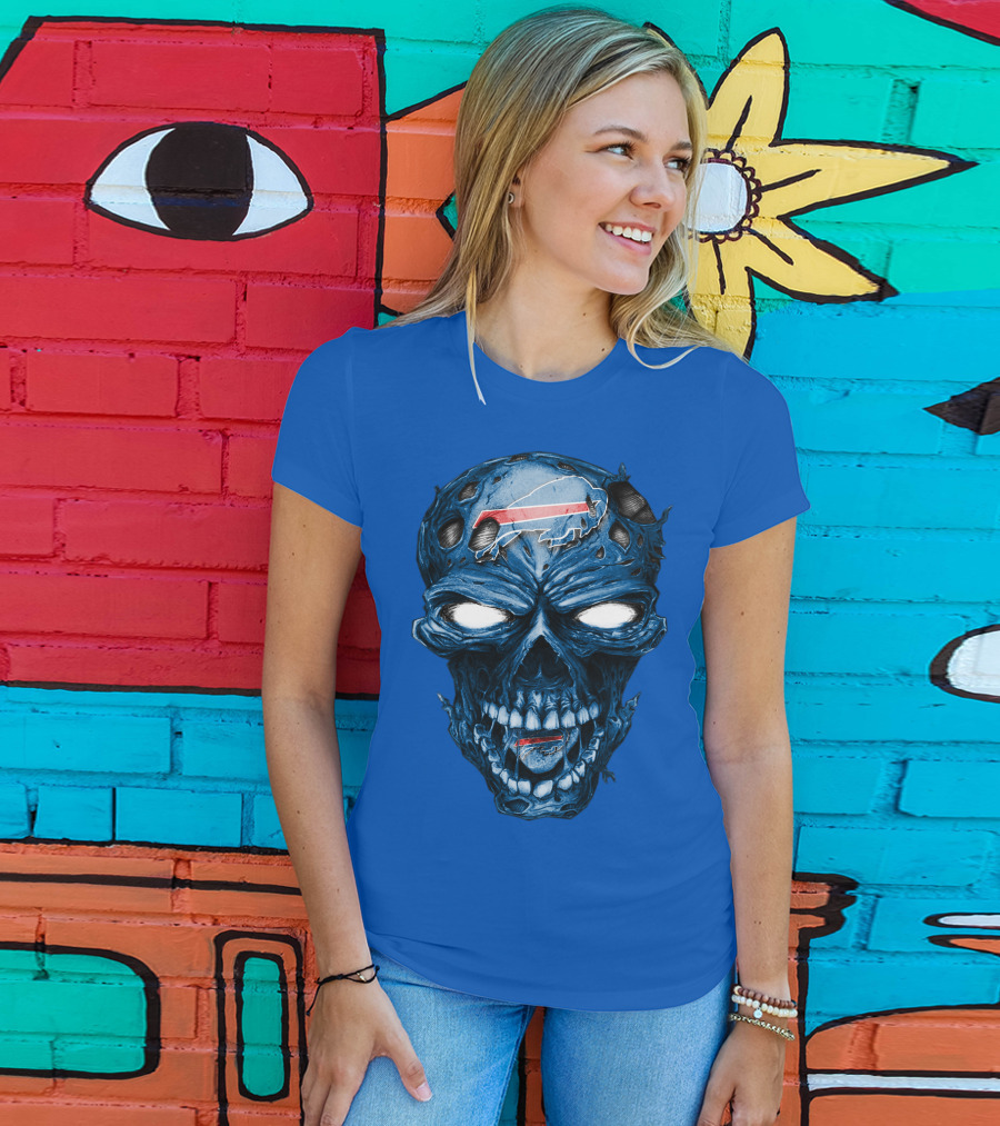Buffalo Bills Skull Logo Horror T-Shirt