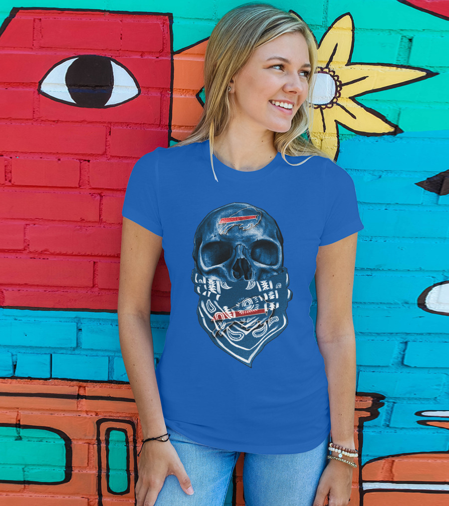 Buffalo Bills Skull With Bandana T-Shirt