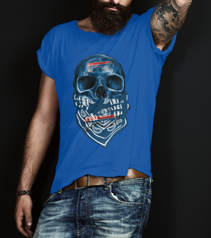 Buffalo Bills Skull With Bandana T-Shirt
