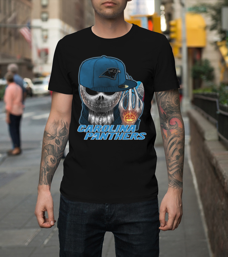 Carolina Panthers Jackskull Halloween Pumpkin T-Shirt