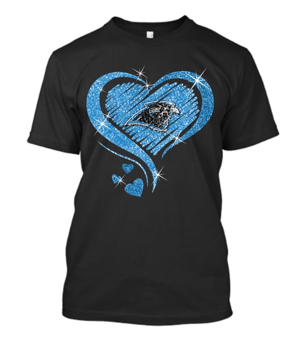 Heart Diamond Sparkle Carolina Panthers Fan Love T-Shirt