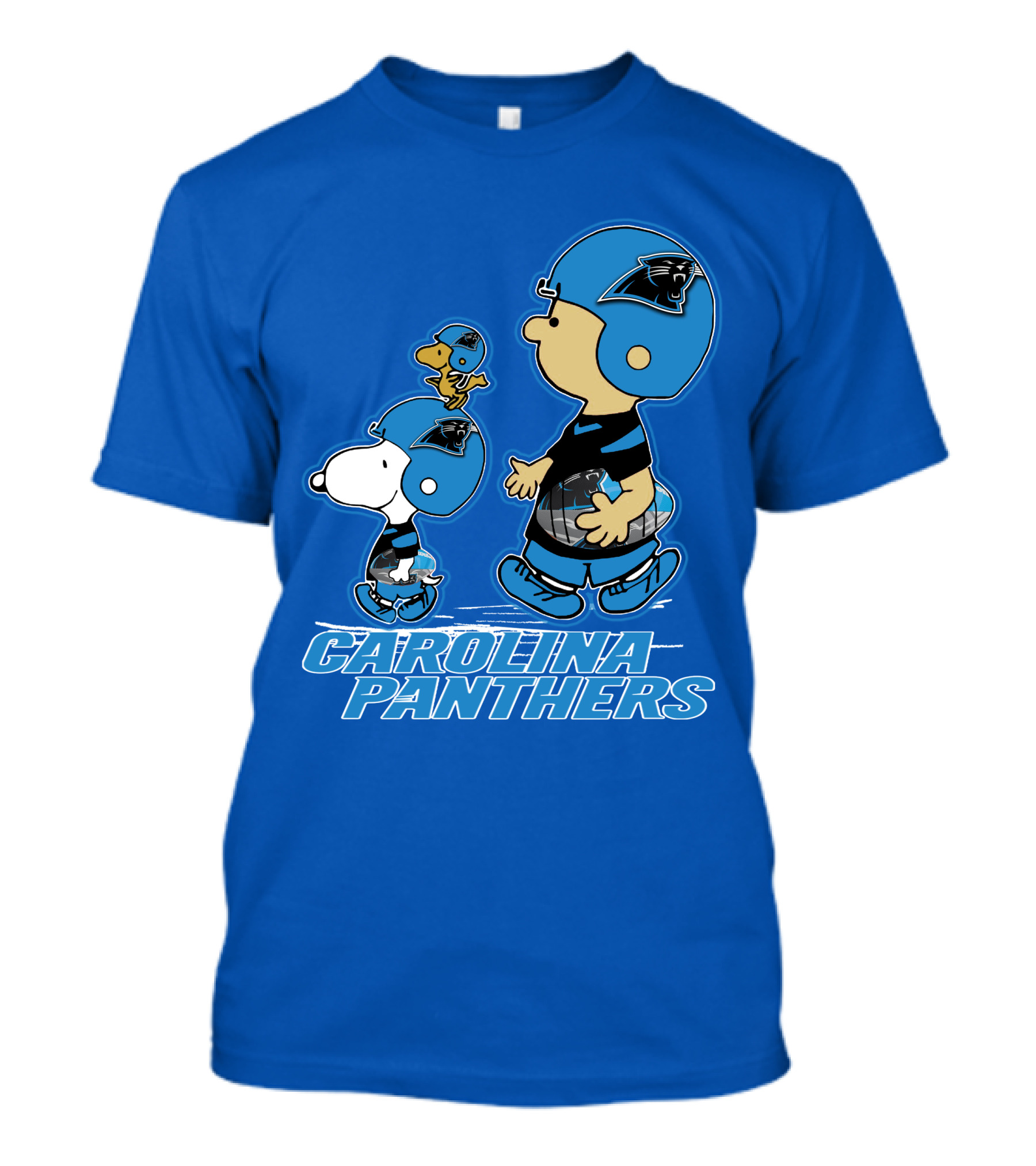 Snpfootball CAROLINA PANTHERS Peanuts Characters Blue Helmet T-Shirt