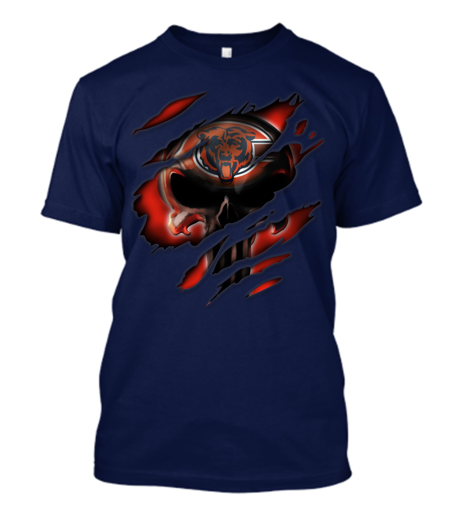 Chicago Bears 32 Skull Rips T-Shirt
