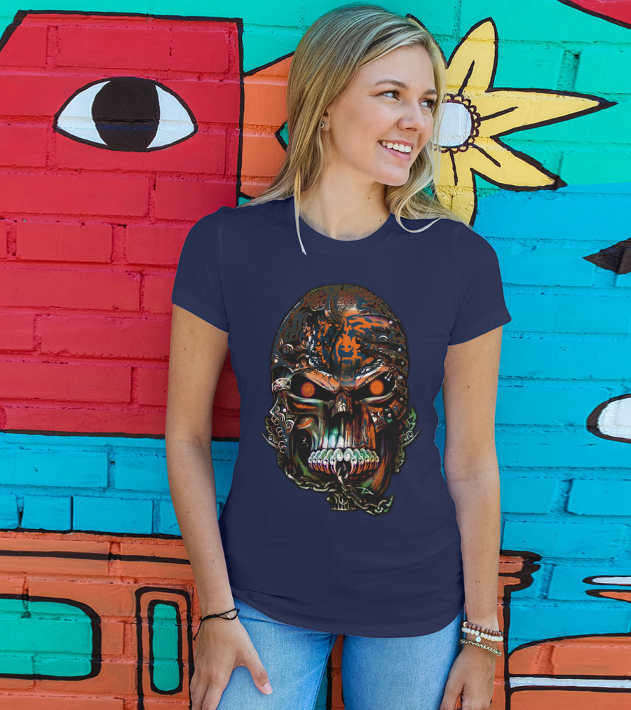 Chicago Bears Fiery Skull T-Shirt