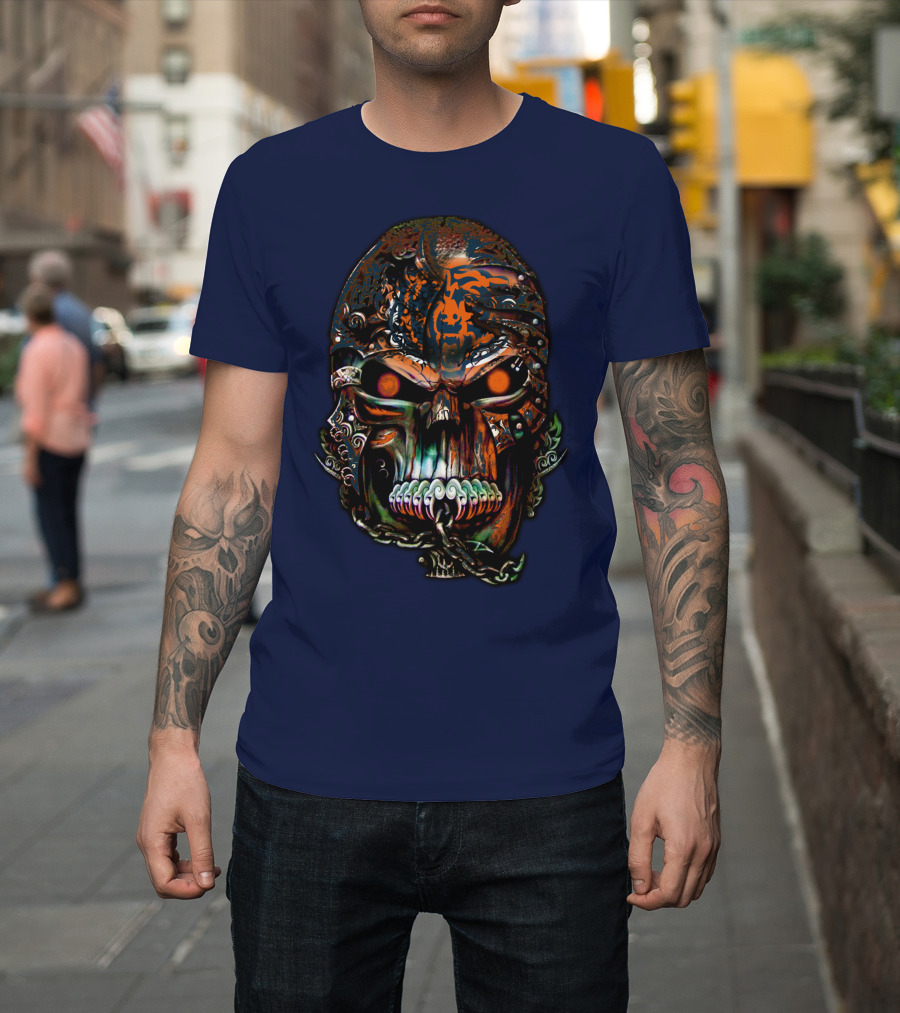 Chicago Bears Fiery Skull T-Shirt