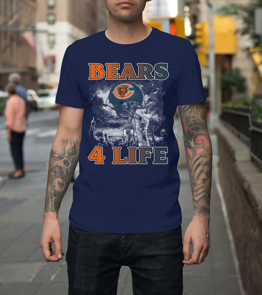 Bears 4 Life Chicago Bears Helmet Celebration T-Shirt