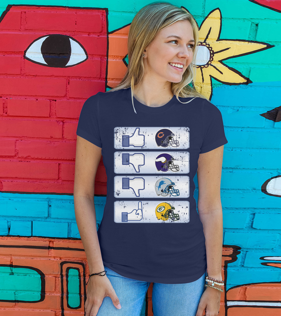 Chicago Bears Thumbs Up Rivalry Vikings Lions Packers T-Shirt