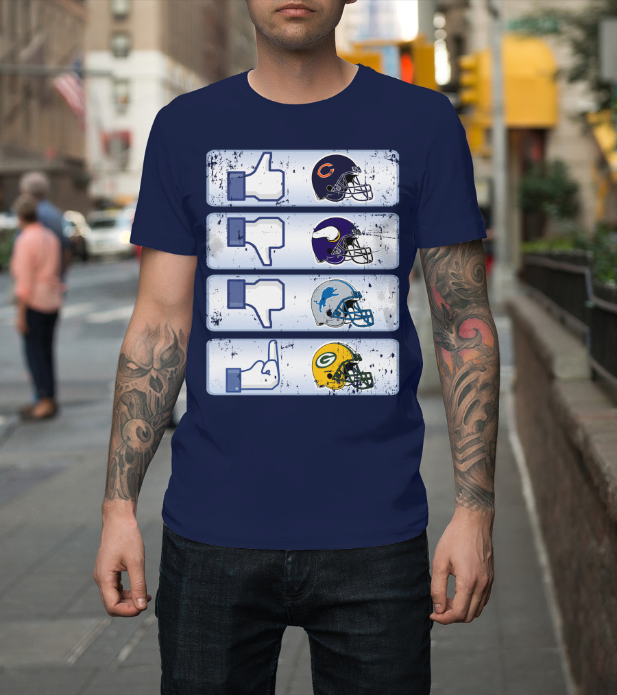 Chicago Bears Thumbs Up Rivalry Vikings Lions Packers T-Shirt