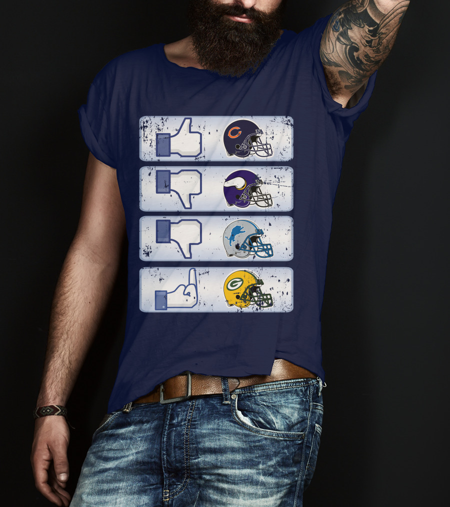 Chicago Bears Thumbs Up Rivalry Vikings Lions Packers T-Shirt
