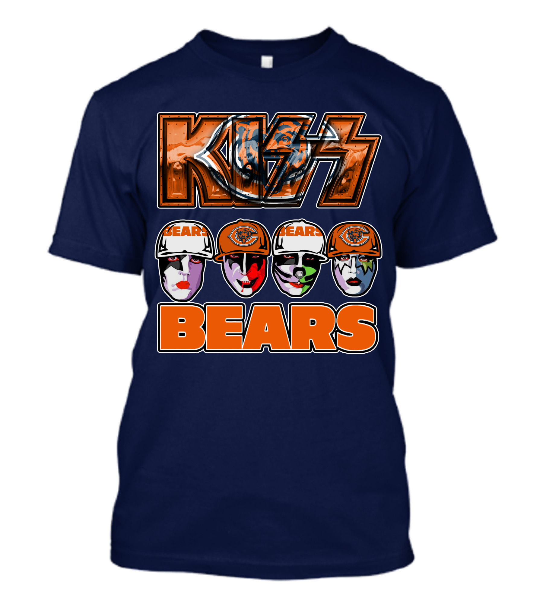 KISS Chicago Bears Facepaint Helmet T-Shirt