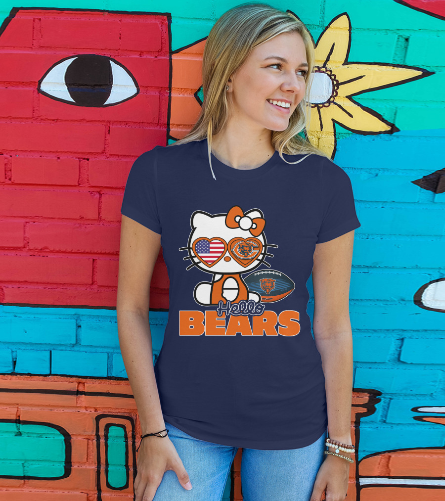 Hello Bears Hellokitty Chicago Bears Football T-Shirt