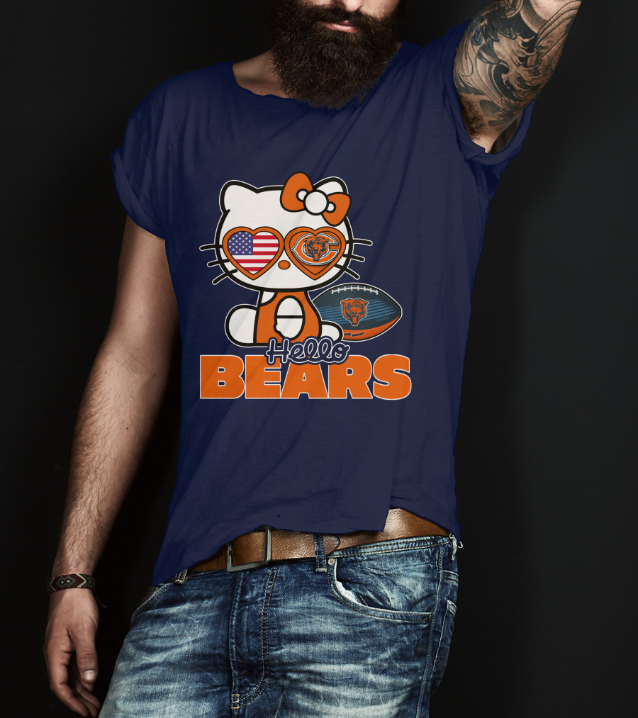 Hello Bears Hellokitty Chicago Bears Football T-Shirt