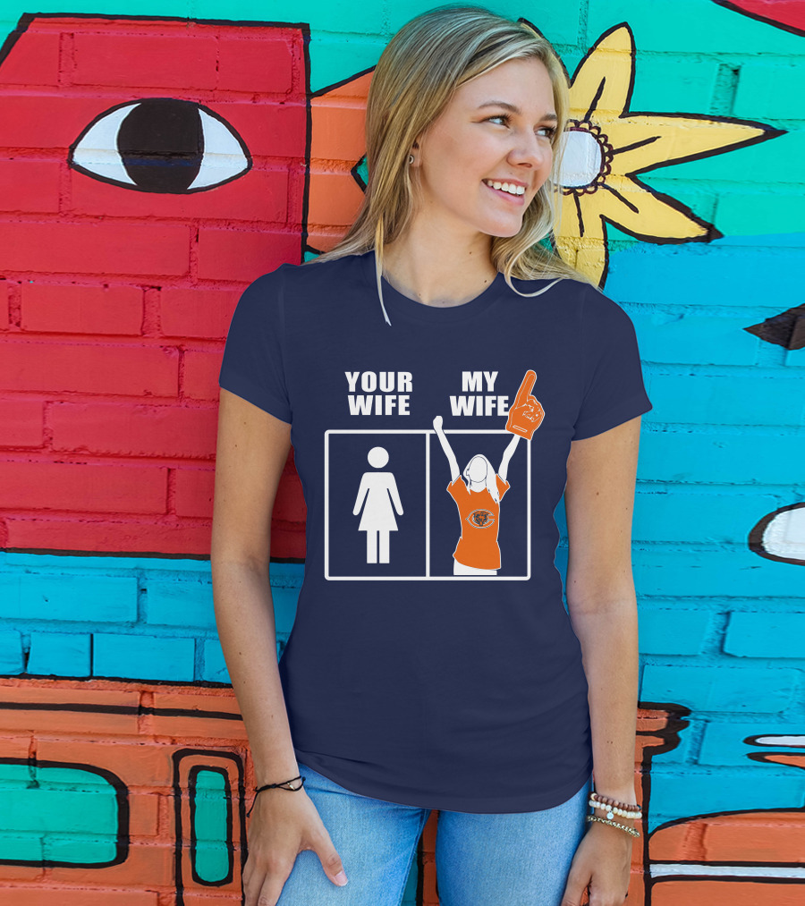 Your Wife My Wife Chicago Bears Fan Foam Finger T-Shirt