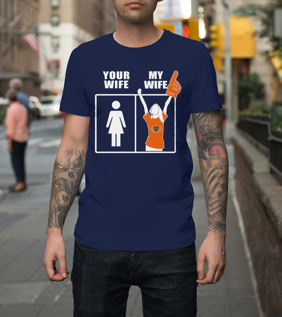 Your Wife My Wife Chicago Bears Fan Foam Finger T-Shirt