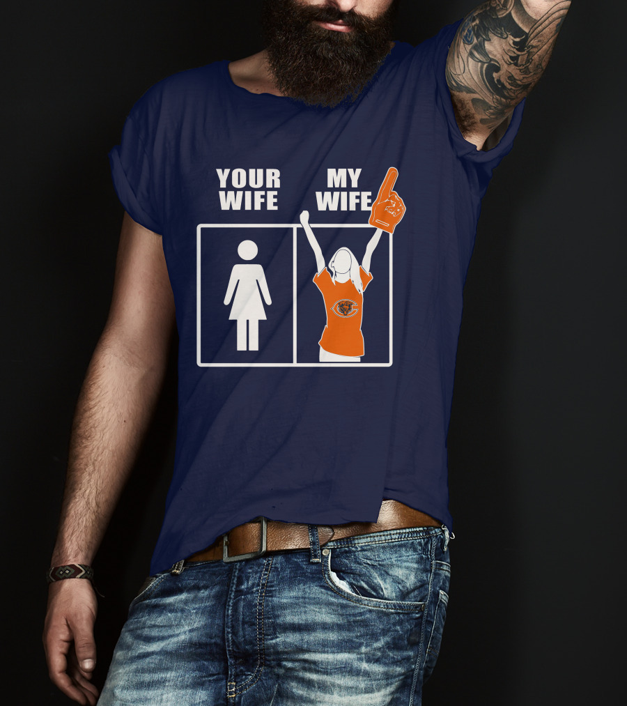 Your Wife My Wife Chicago Bears Fan Foam Finger T-Shirt