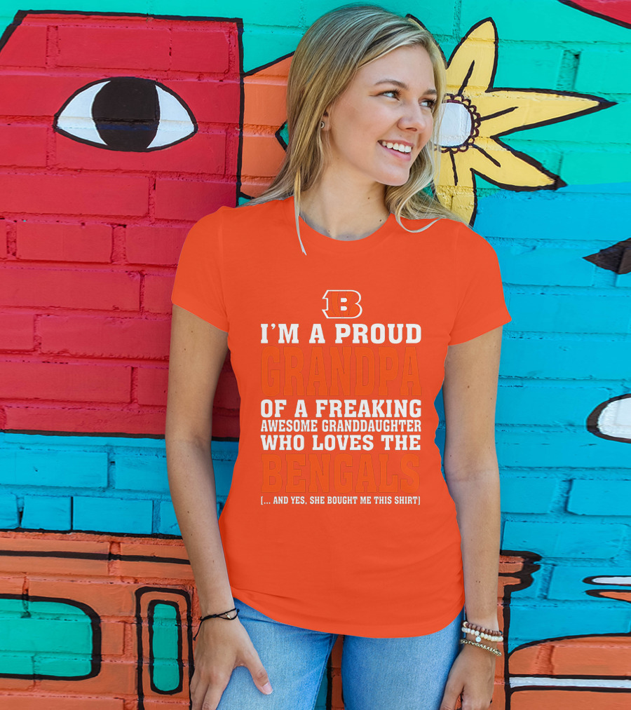 Cincinnati Bengals Proud Grandpa Of Awesome Granddaughter T-Shirt