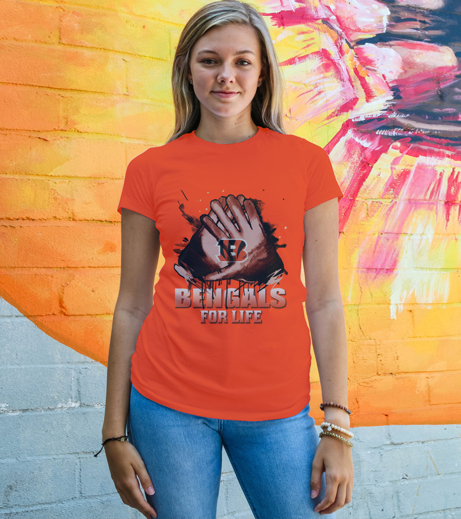 Cincinnati Bengals For Life Hands T-Shirt