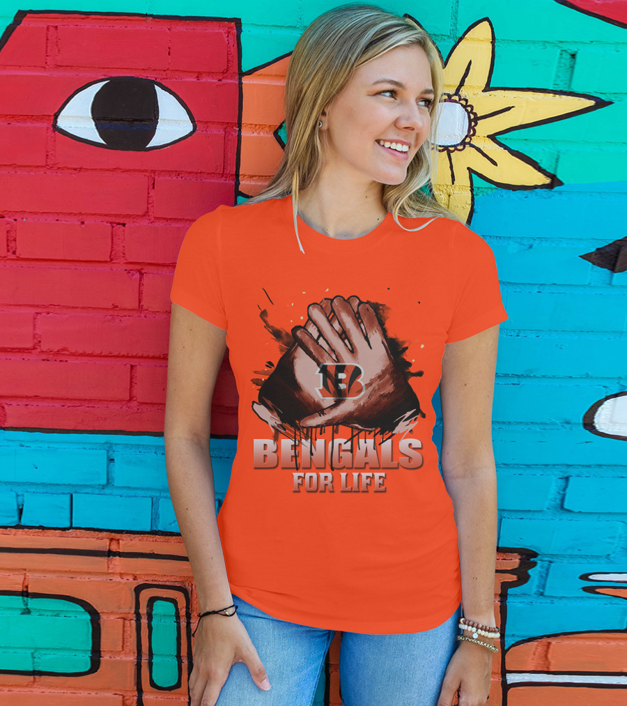 Cincinnati Bengals For Life Hands T-Shirt