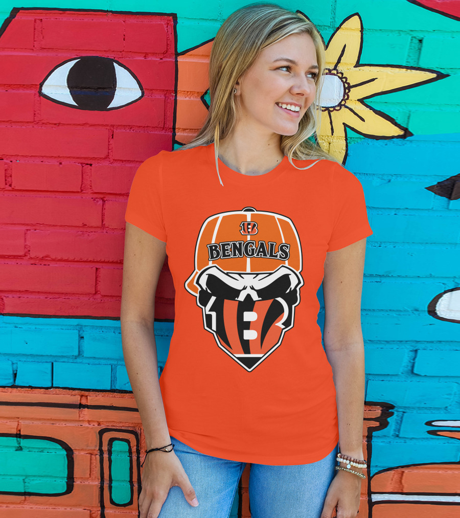 Cincinnati Bengals 37 Nfl Skull Cap T-Shirt