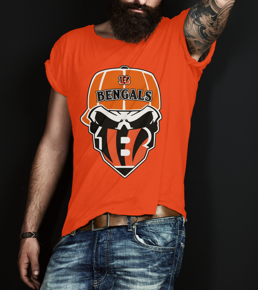 Cincinnati Bengals 37 Nfl Skull Cap T-Shirt
