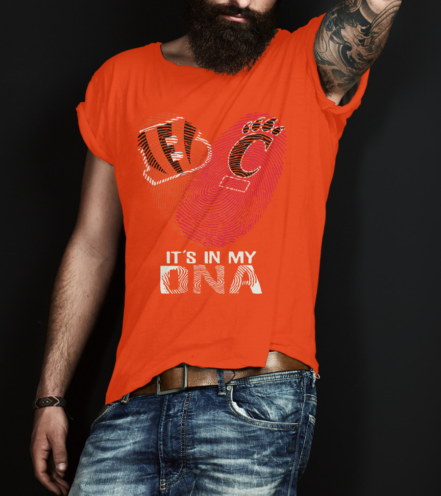 Cincinnati Bengals It's In My Dna Football Fan Heart T-Shirt