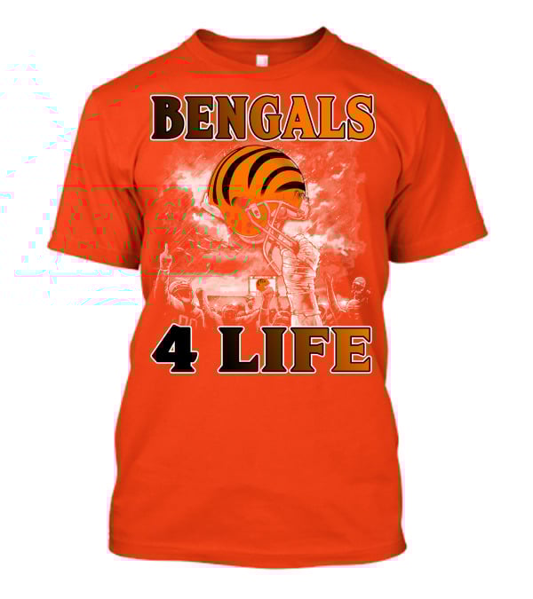 Bengals 4 Life Cincinnati Football Team Helmet Celebration T-Shirt